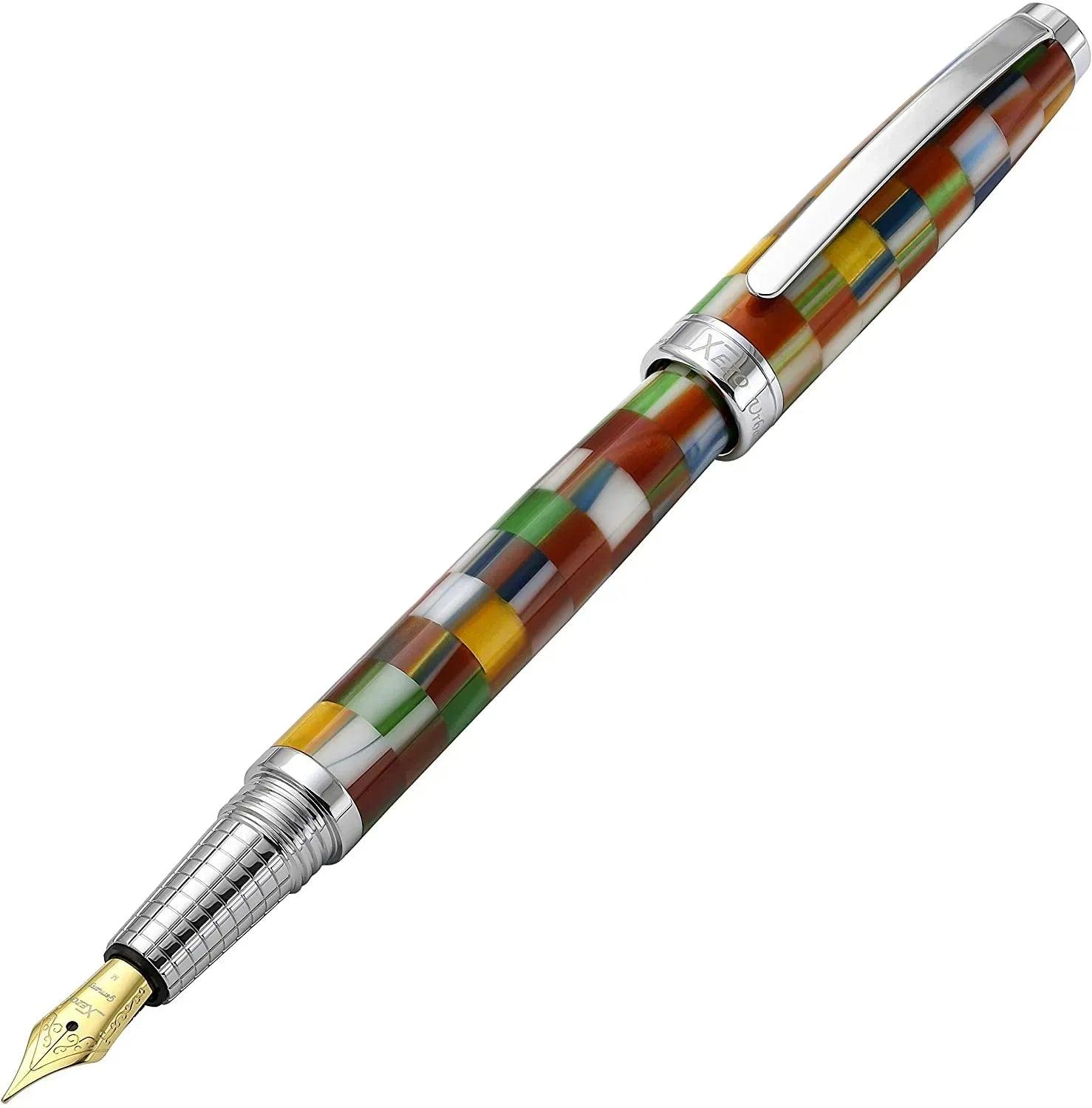 Urbanite II Acrylic & Brass Fountain Pen (Medium Nib) - Jazzy Multicolor - Gifts for You 'n Me