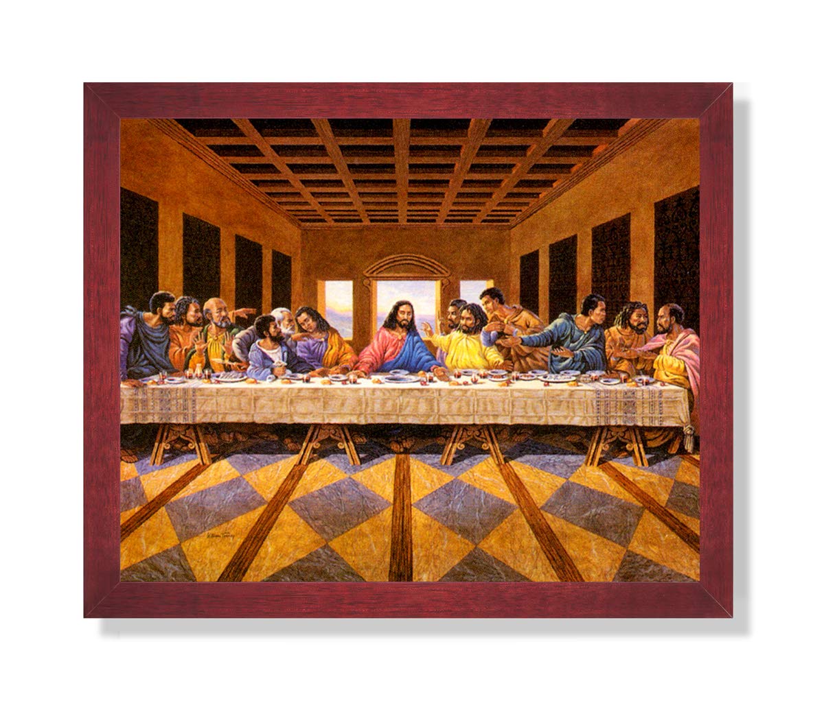 African American Religious Art – Black Last Supper 16x20 Framed Wall Picture