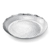 Silver Hammered Decorative Bowl Elegant Aluminum Centerpiece