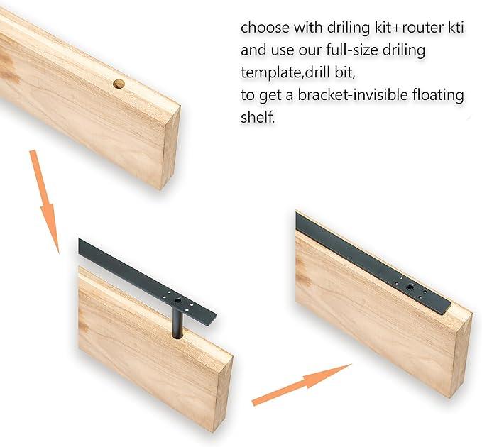Hidden Shelf Brackets ， Floating Shelf Bracket ( Additional Brackets -NO Kits) 69 Inch -2 Pcs