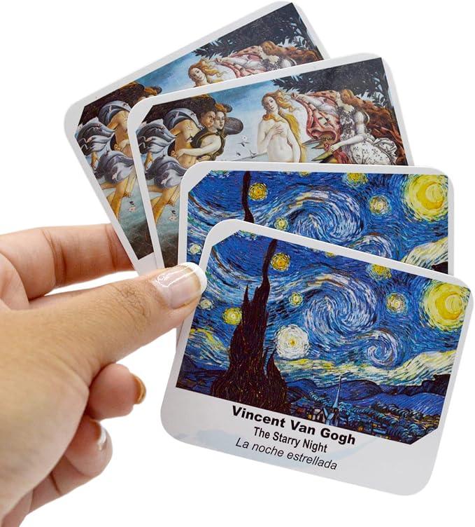 Menique Memory Matching Game – Famous Paintings for Adults & Kids – 70 Cards (35 Pairs) – Bilingual Art Game – Educational & Concentration Activity