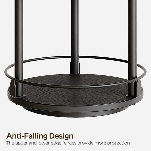 Lazy Susan Organizer, Rotating Spice Rack, 2 Tier Spice Turntable Organizer, Industrial Turntable Spice Holder, for Kitchen Countertop and Cabinet, Compact and Versatile, Black SR22BK