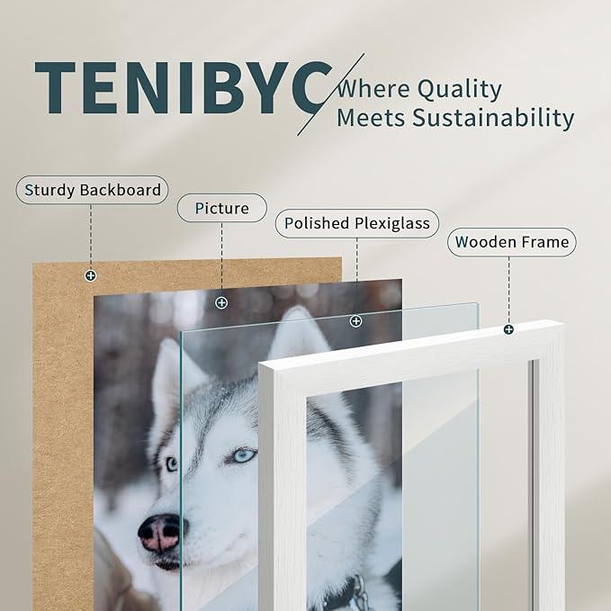16x24 Poster Frame 3 Pack - White, Textured Solid Wood Picture Frame, Wall Gallery Photo Frame