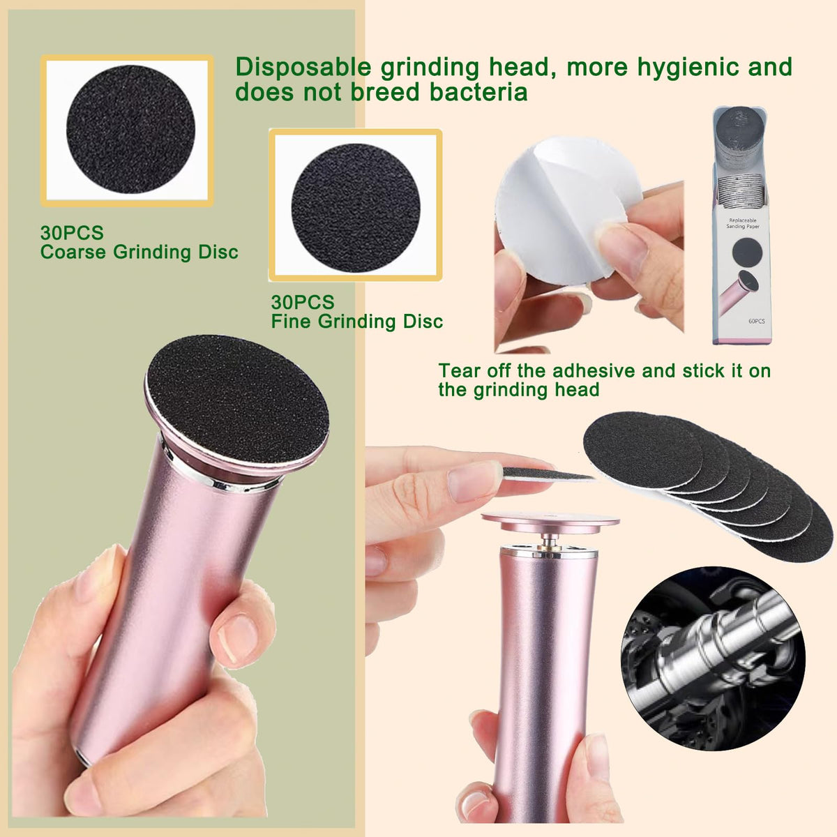 Darmave Electric Foot Callus Remover with 60 Sanding Pads