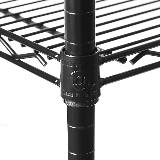 Seville Classics UltraDurable Heavy Duty NSF Solid Steel Wire Rack Storage Unit, Organizer for Garage, Warehouse, Office, Restaurant, Classroom, Kitchen, Black, 5-Tier Shelving, 36