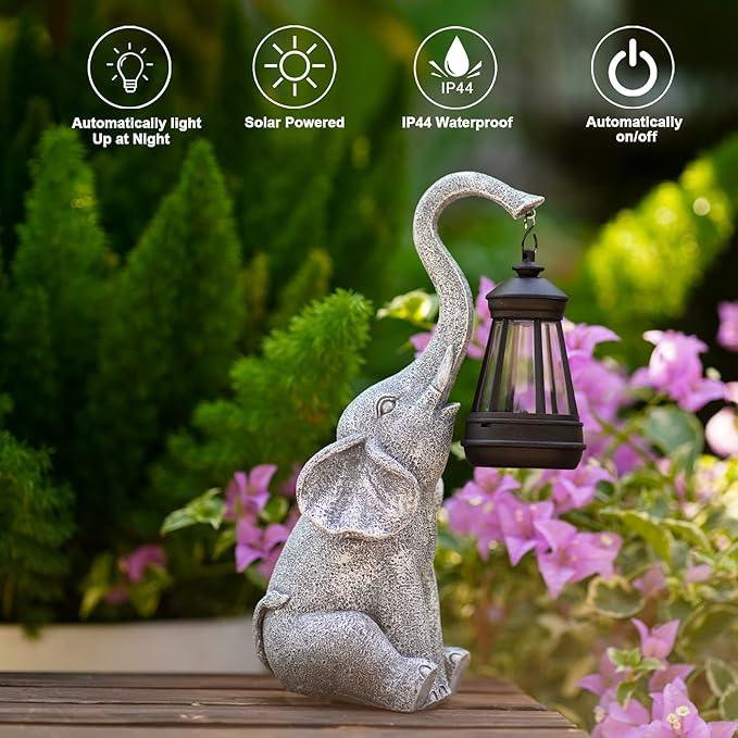 Goodeco Elephant Statue for Garden Decor with Gift Appeal - Ideal Gifts for Women, Mom or Birthdays, Beautifully Crafted Outdoor & Home Decor to Wow Your Guests (11