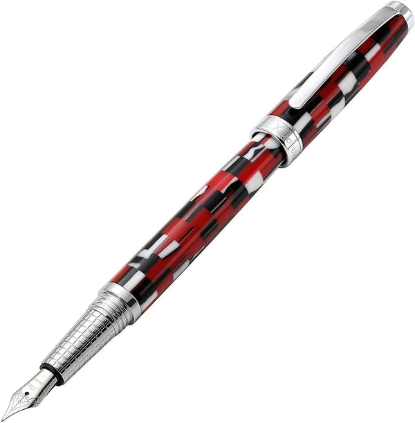 Urbanite II Acrylic & Brass Fountain Pen (Fine Nib) - Trek Red - Gifts for You 'n Me