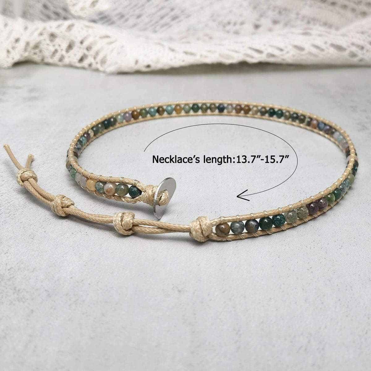 Beaded Agate Gemstone Boho Bracelet for Women and Men, Colorful