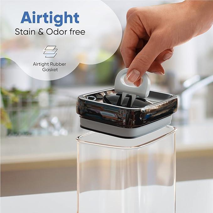Chef's Path Airtight Food Storage Containers Set for Home Organization - 7 Piece Largest Flip Lock Set w/more Capacity - BPA Free Plastic Dry Food Storage Containers with Lids