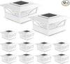 NIORSUN Solar Post Cap Lights Outdoor, 2 Modes LED, Deck Fence Post Solar Lights for 3.5x3.5 4x4 5x5 Post Caps Patio Garden Decoration, Solar Post Lights Warm White/Cool White Lighting White 12 Pack