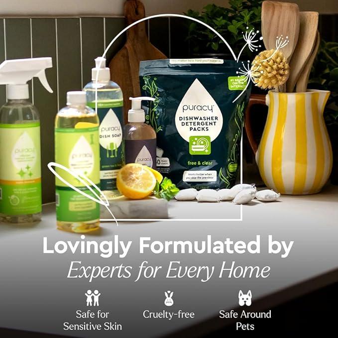 Puracy Multi-Surface Cleaner Concentrate - Plant-Powered Everyday Surface Cleaner - Natural All Purpose Cleaning Solution As Seen on TikTok (Organic Lemongrass, 16 fl oz)