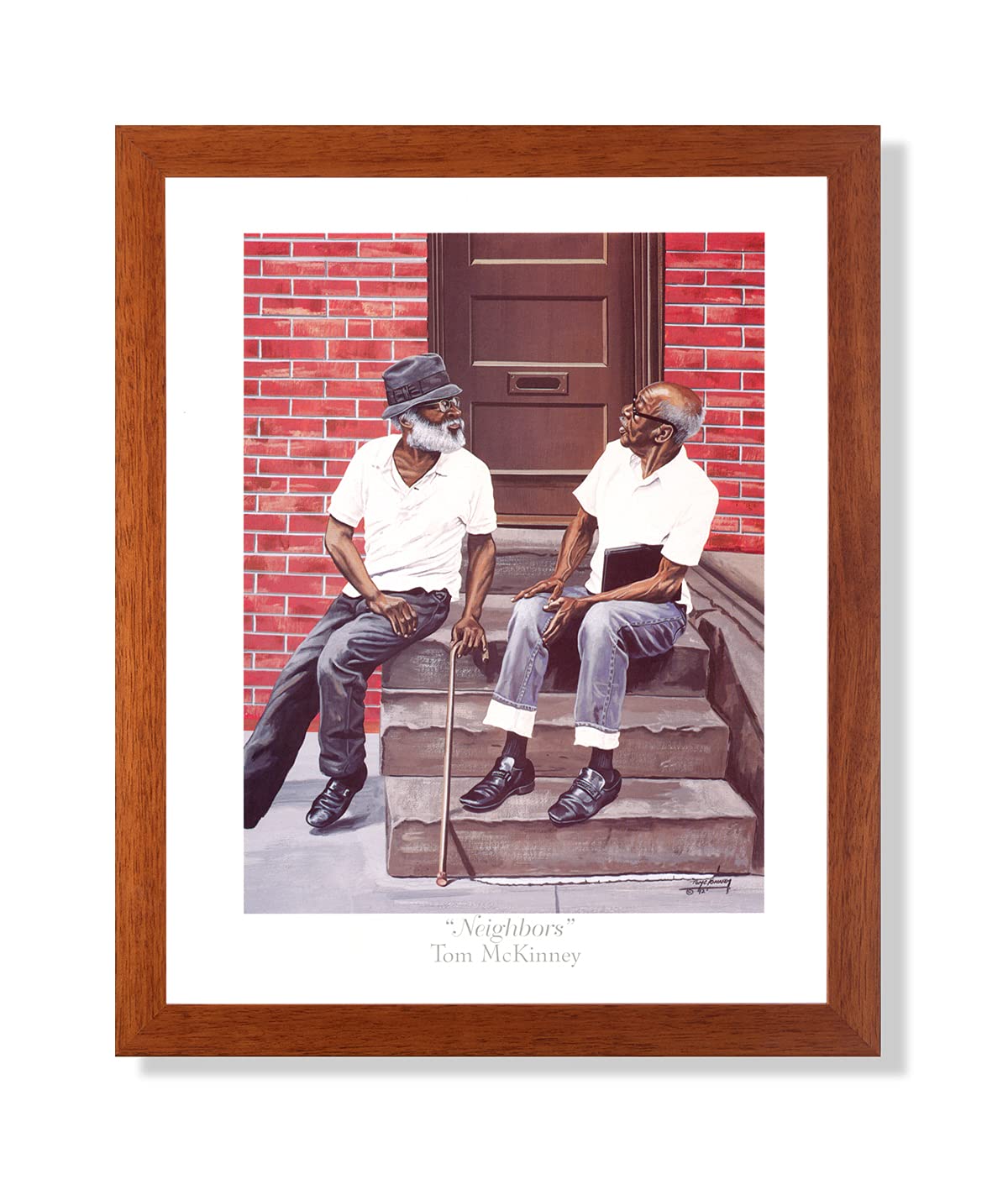 Honey Framed Art Print - African American Black Men Sitting On Steps 16x20