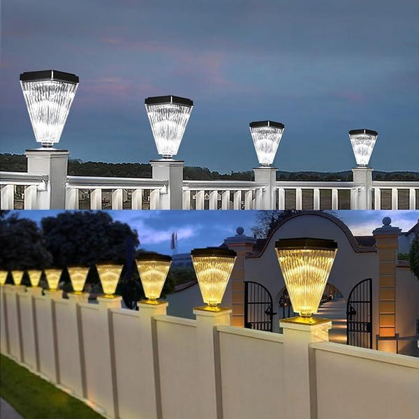 Solar Post Cap Lights 8 Pack Outdoor Waterproof Solar Fence Post Lights Sun Powered Pillar Lights Garden Decorative Yard Patio Walkway Pathway Lights
