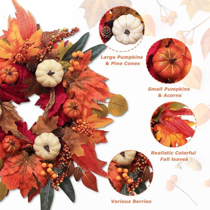 Fall Wreaths for Front Door, DECSPAS 21