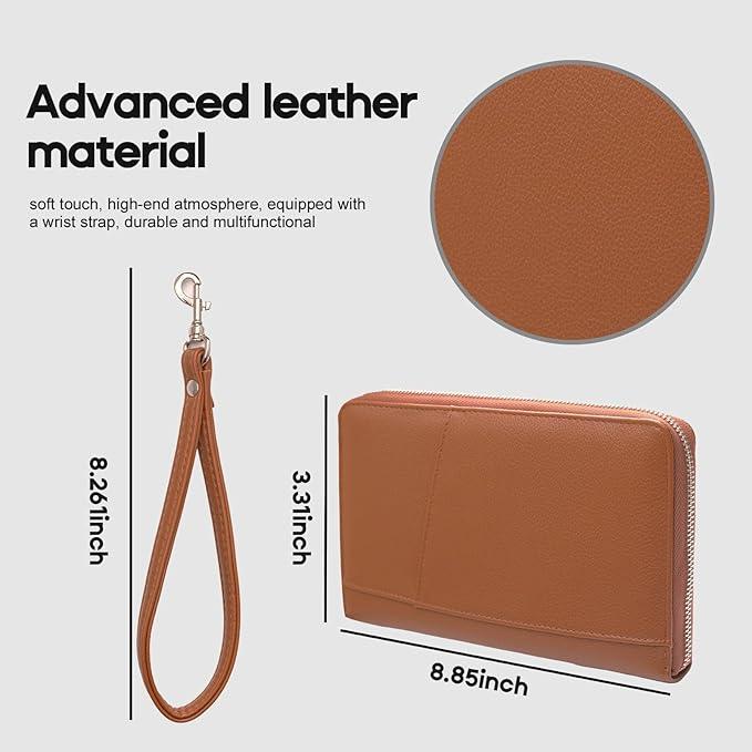 RFID Blocking Family Passport Holder Wallet 6,Premium Leather Travel Document Organizer for Women and Men,Travel Wallet for Credit Card