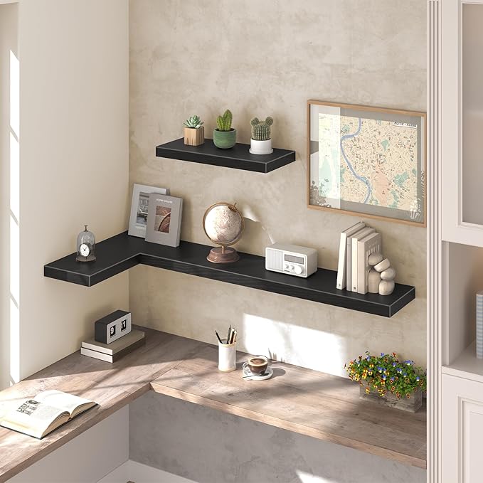 HOOBRO Floating Shelves for Wall, Wall Mounted Shelf Set of 2, 55