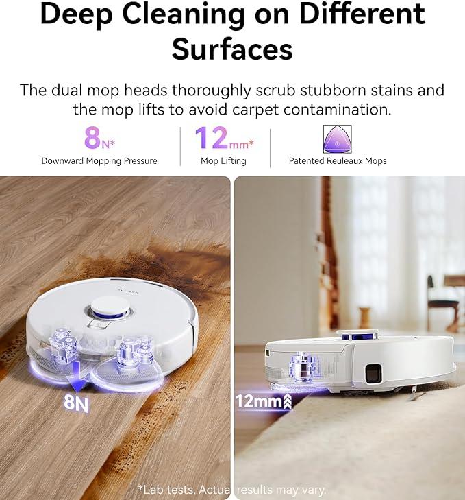 NARWAL Freo Z10 Robot Vacuum and Mop Combo, Tangle Free Robot Mop, 15,000Pa Suction, Adapts to Hard-to-Reach Areas, Self-Emptying, Mop Washing & Drying, Obstacle Avoidance, for Pet Hair & Hard Floor