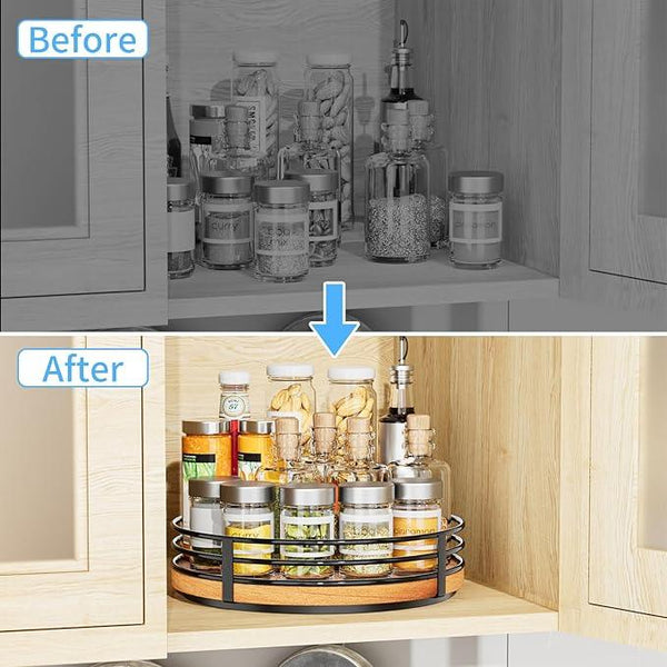 Wood Lazy Susan Turntable Organizer - 11