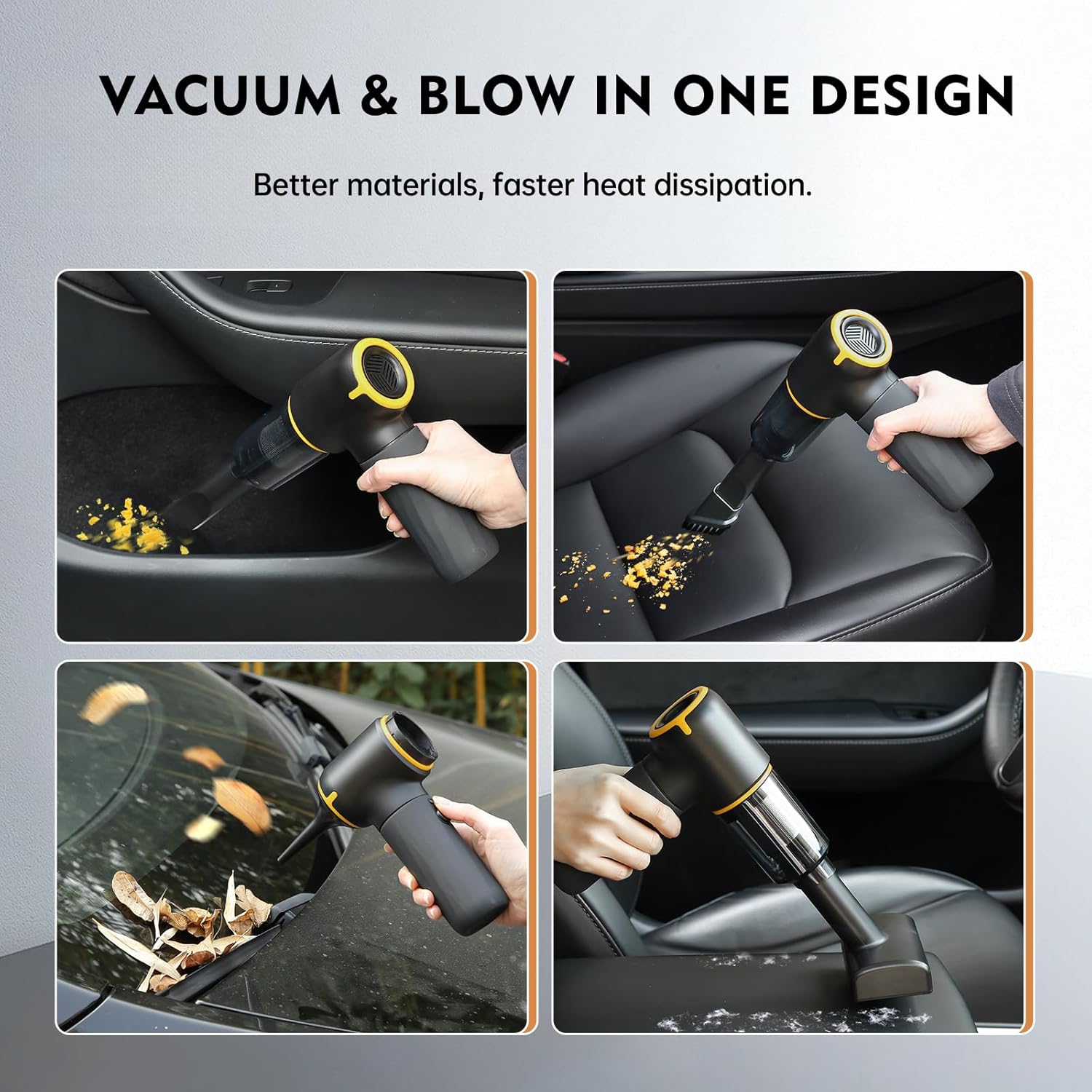 4-IN-1 Car Vacuum Portable Cordless - 12000Pa