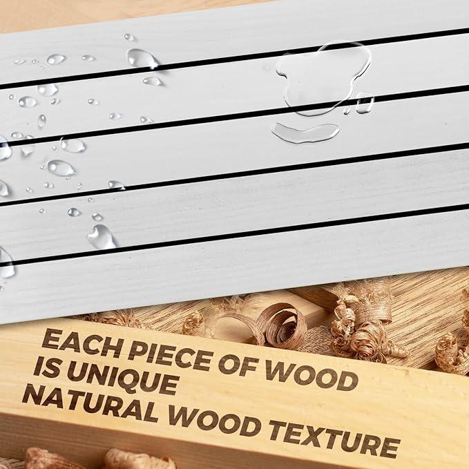 Floating Wall Shelves 2-Pack - 24-Inch Rustic White Wooden Shelves for Storage and Décor, Easy Installation for Living Room, Bedroom, and Kitchen