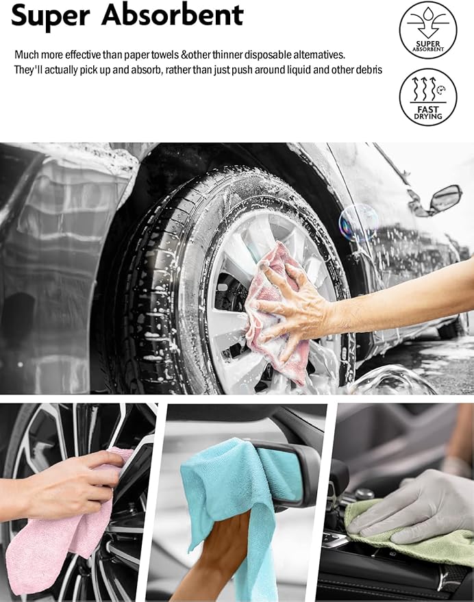 Fantasticlean Microfiber Cleaning Cloth Roll -40 Pack, Tear Away Microfiber Towels, 12