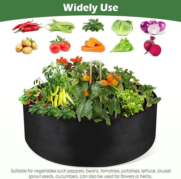 LBTING 2Pcs 50 Gallon Plant Grow Bags, Fabric Raised Planting Bed Heavy Duty Non-Woven Fabric Planter Pots for Garden Vegetables Flowers