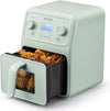 BUYDEEM F51 8-in-1 Air Fryer 4.2QT, Retro Countertop Airfryer Oven with Visible Window, Shake Reminder, One-touch Control with LCD Display, Cozy Greenish