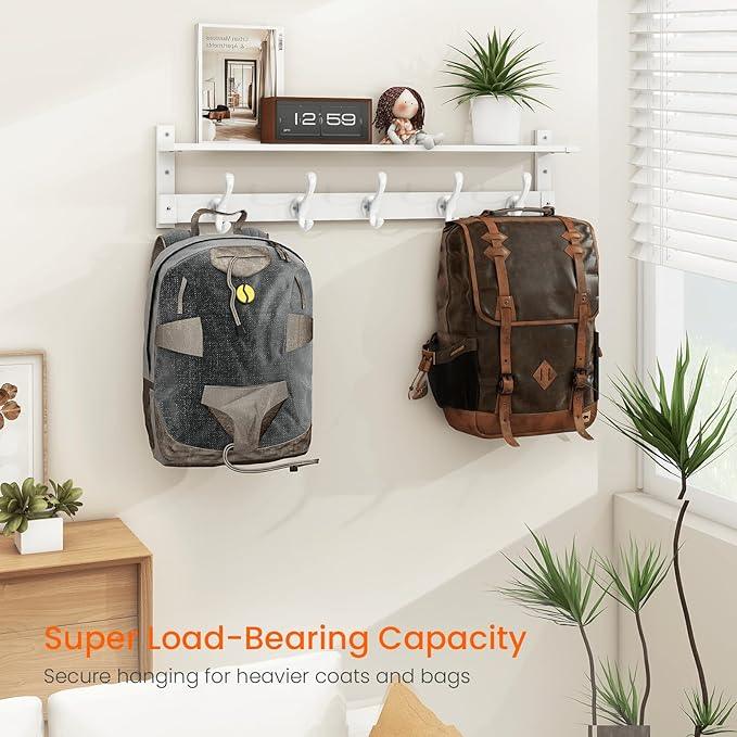 Homode Coat Rack With Wall Shelf, 29