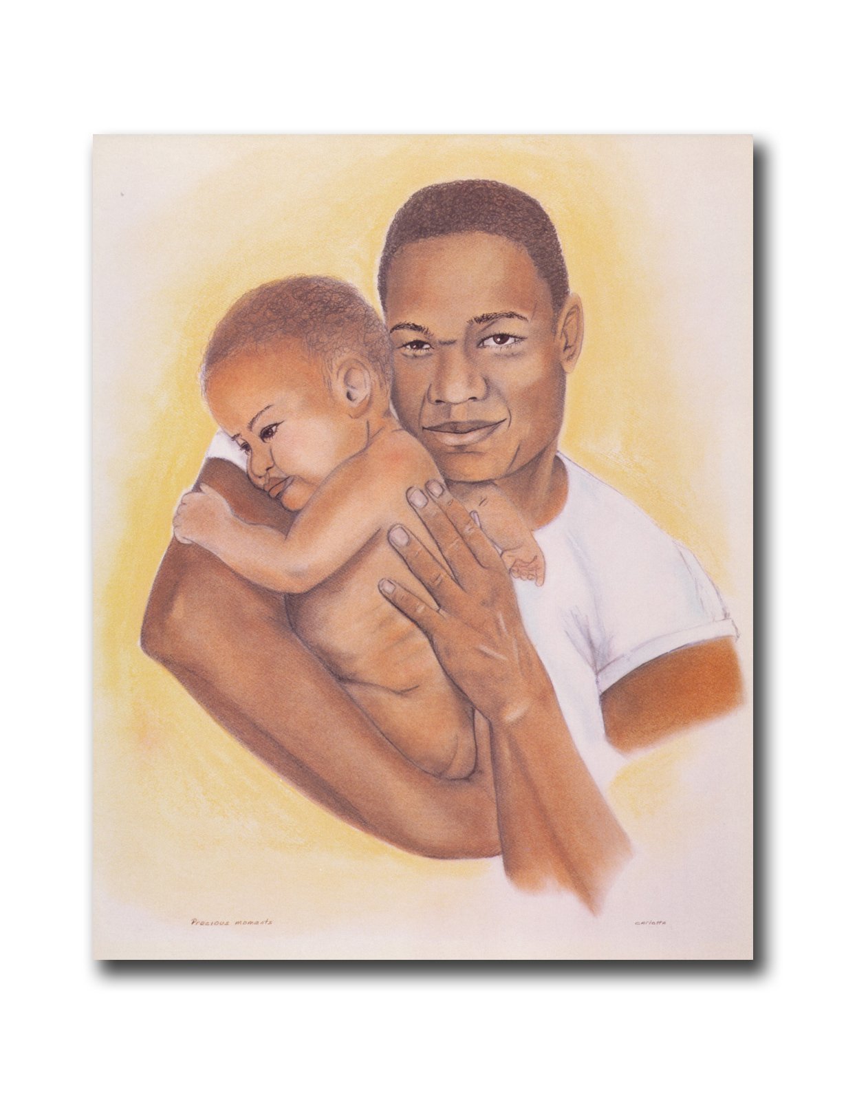 African American Wall Art – Father Son Precious Moments 8x10 Art Print