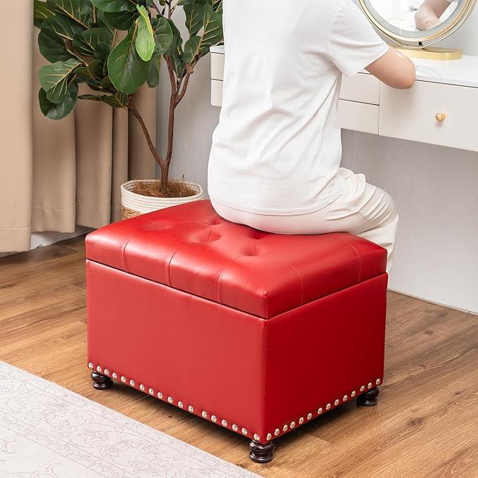 Joveco Leather Storage Ottoman, 24