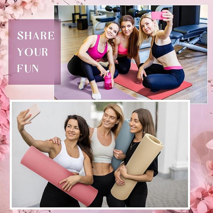 Timgle 6 Pack Yoga Mats Bulk Non Slip Exercise Yoga Mat Thick Anti Slip Tear Resistant Sports Gym for Fitness Stretching Home Workout and Studio