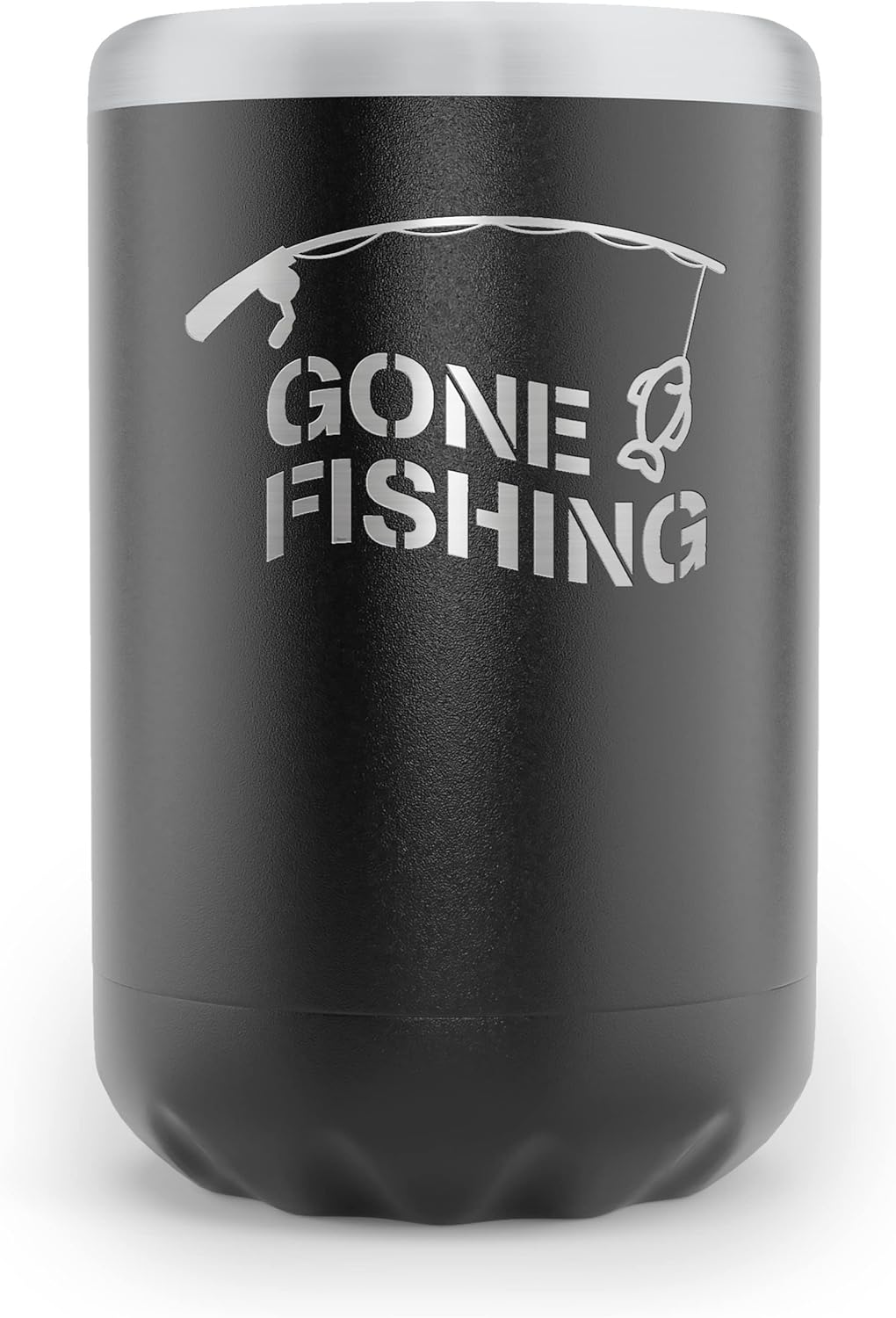 Fishing Beer Can Holder - Double Wall Vacuum Insulated Can Cooler, Powder Coated Stainless Steel 