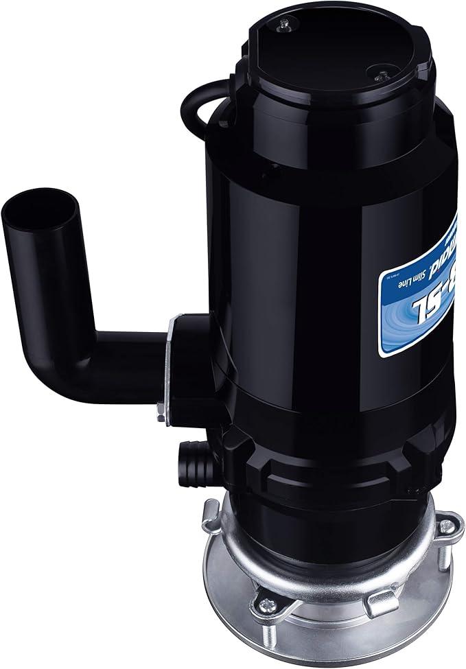 Waste Maid 10-US-WM-458-SL-3B Garbage Disposal Anti-Jam Stainless Steel Food Waste Grinding System, 3/4 HP Slim Line, Black