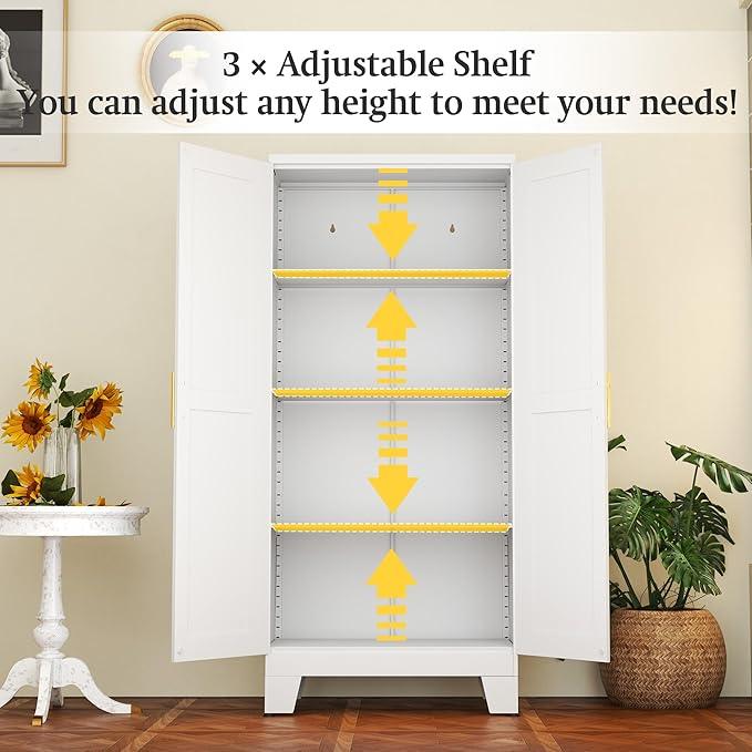 White Metal Storage Cabinet, 61