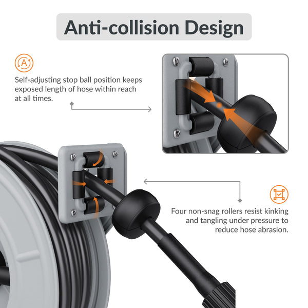 Retractable Pressure Hose Reel - 1/4in