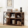 6 Cube Storage Organizer Bookshelf, Industrial Horizontal Bookcase, Accent Cubby Shelf, Media Console Table for Living Room, Home Office, 47.2 Inches, Rustic Brown