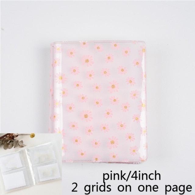 72 Pockets Book Album for PVC 3/4/5/6 Inch Album Daisy Printing 3 inch Photo paper Mini Films Transparent Photo Album Book Gifts For Friends And Coin Collectors