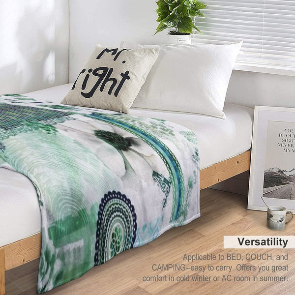 Floreal Patchwork-like Pattern Compact Throw Blanket