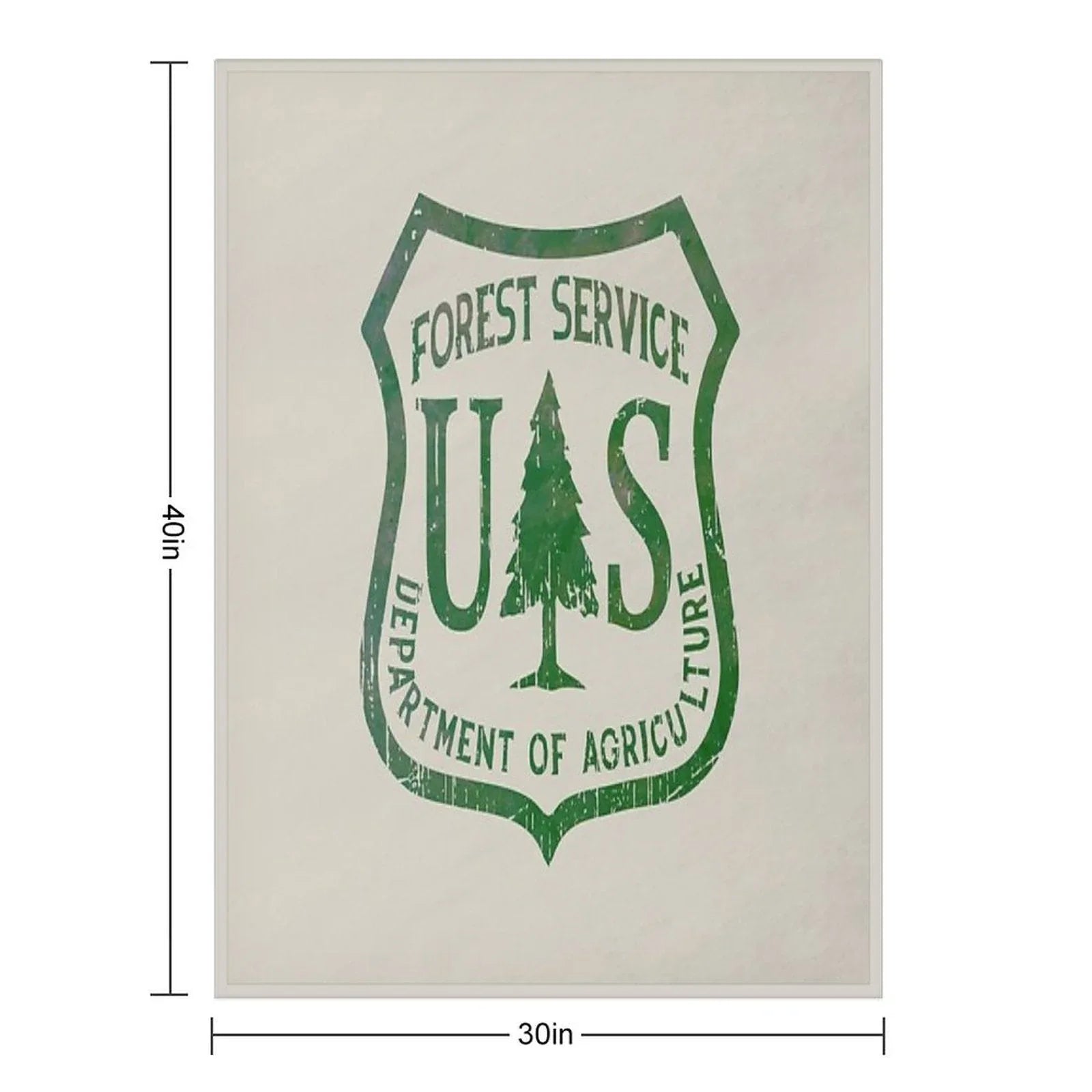 Forest Service Vintage Green Emblem Throw Blanket
