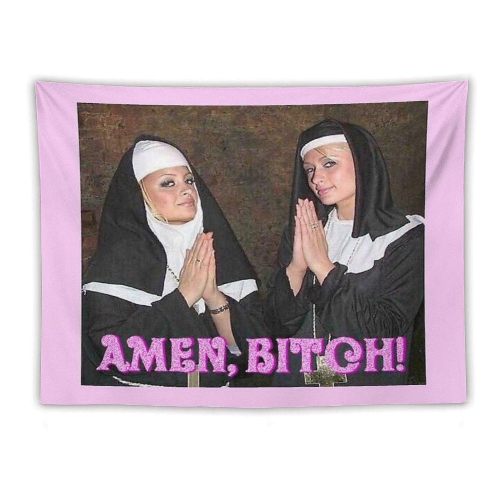 Paris Hilton And Nicole Richie Nuns Tapestry