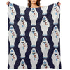 Classic Christmas Abominable Snowman with Rudolph © GraphicLoveShop Throw Blanket