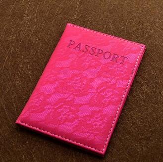Luxury Elegant Women Passport Cover Pink World Universal Travel Passport ticket holder Cover on the Passport Case passport pouch