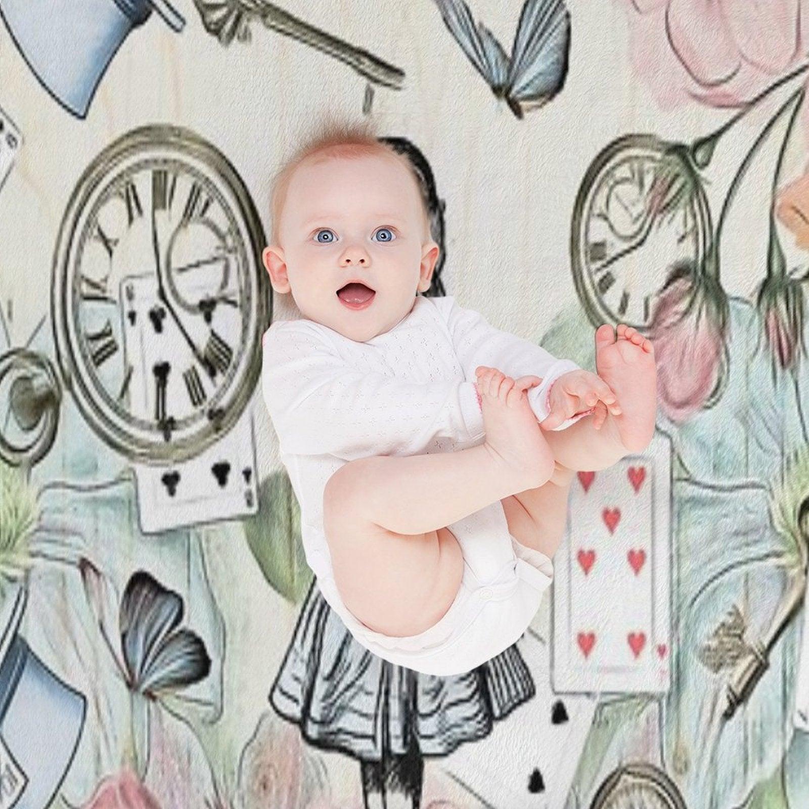 Alice In Wonderland  Collage Throw Blanket
