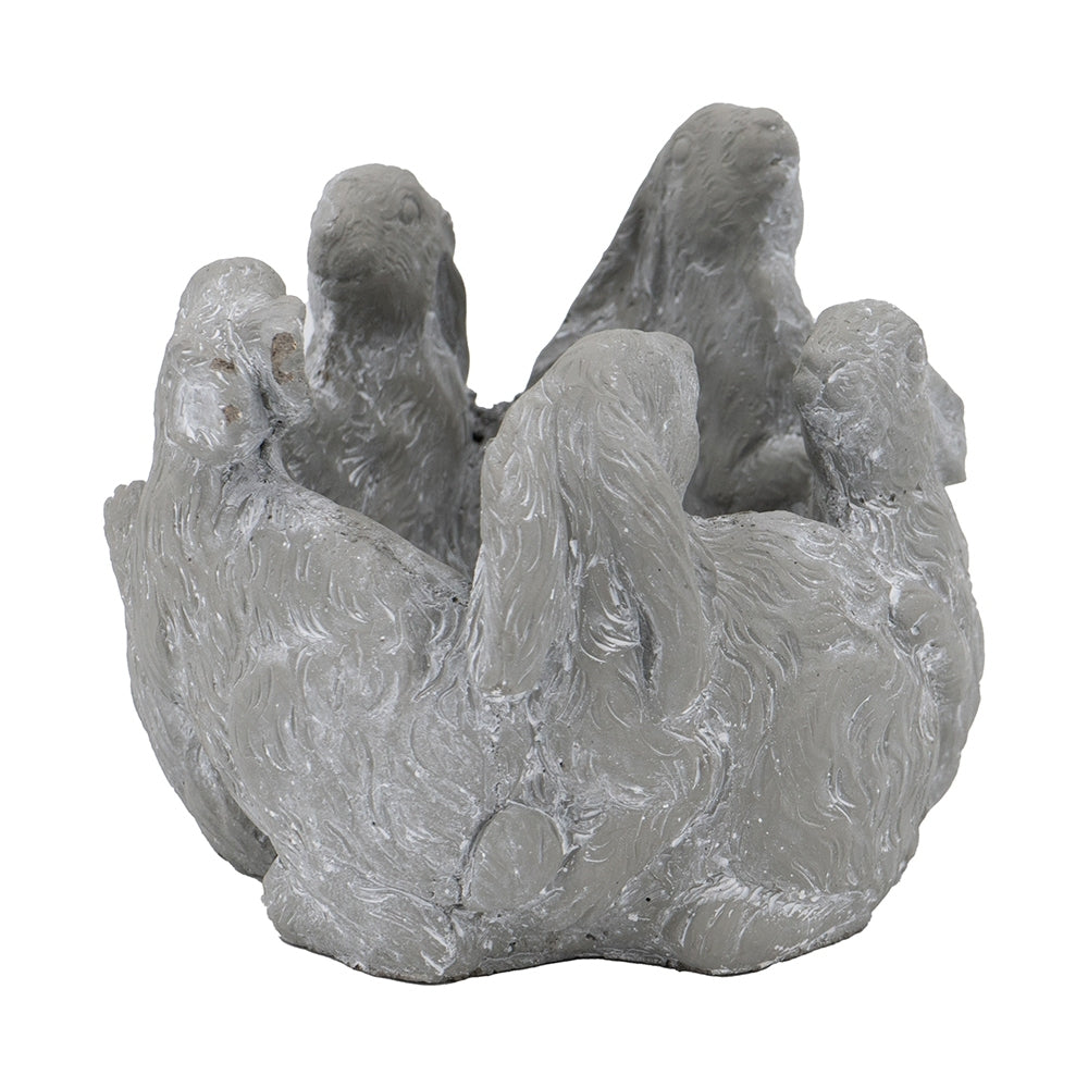 10x8x6.5' 5 Bunny Cement Planter