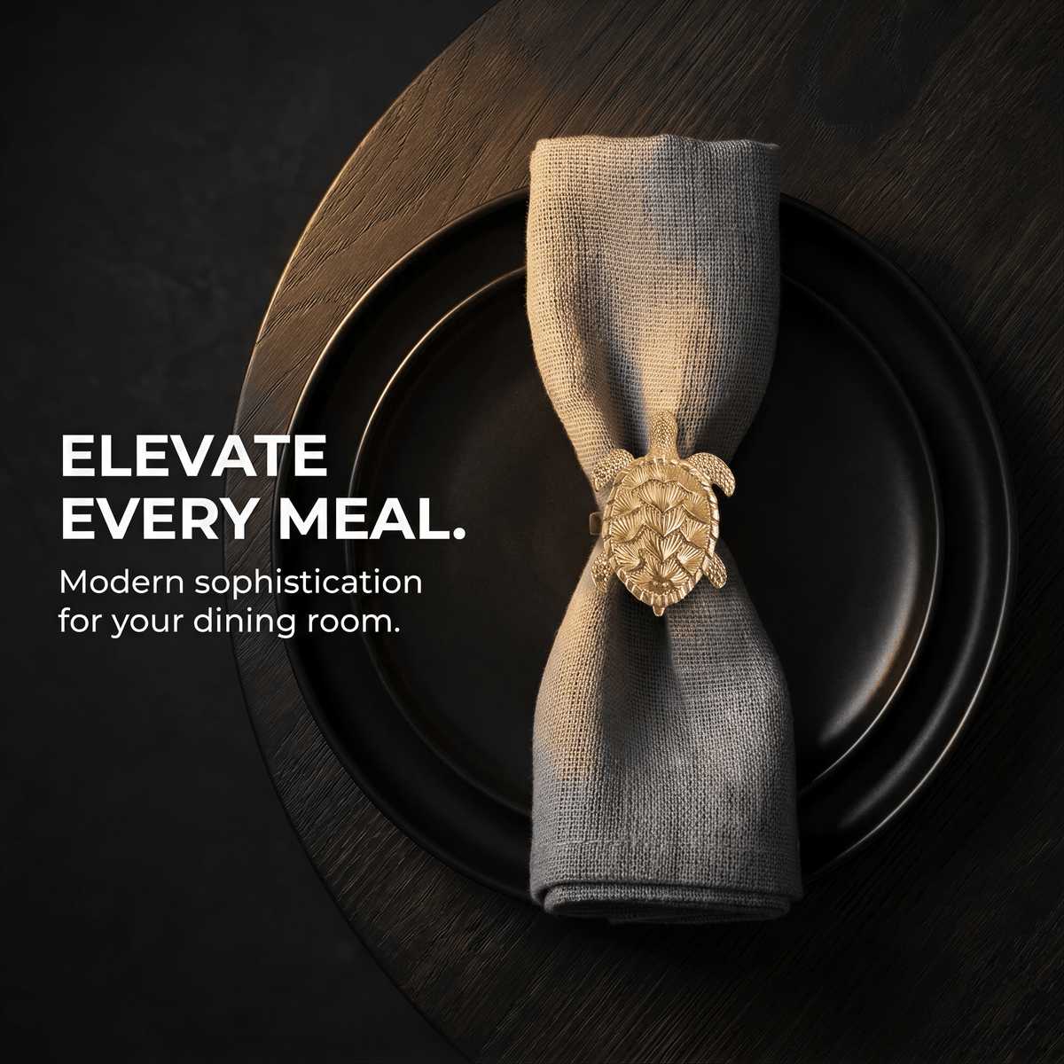 Gold Turtle Napkin Rings – Golden Shell