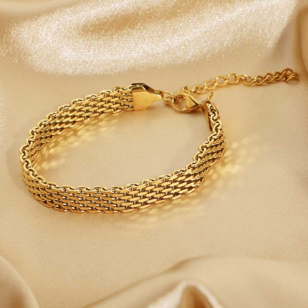Gold Wide Chain Bracelet