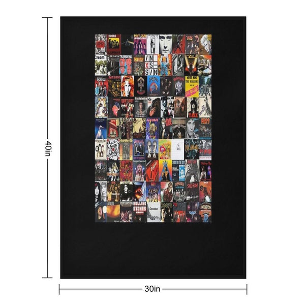 Rock Vinyl Collage Classic Wrinkle-free Throw Blanket