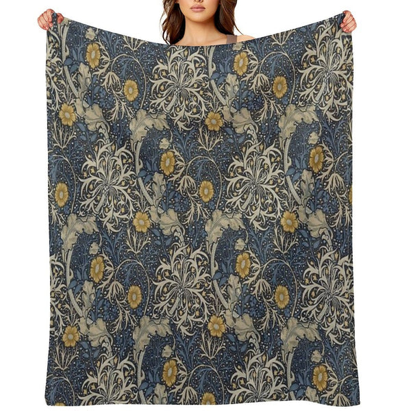 William Morris Seaweed Gift-ready Throw Blanket