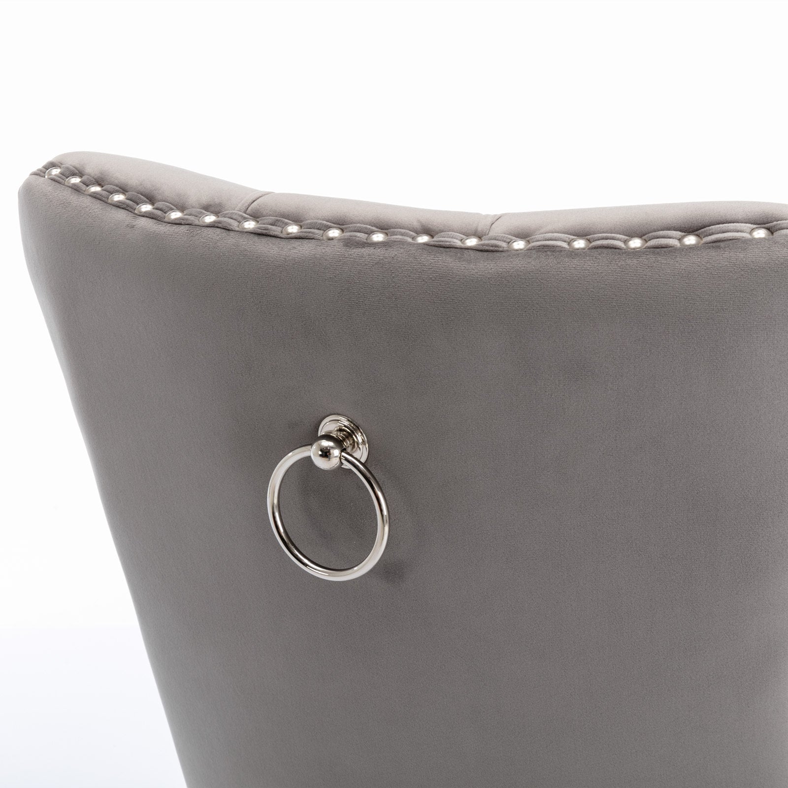 Nikki Collection Modern Tufted Solid Wood Velvet Upholstered Dining Chair with Chrome Legs