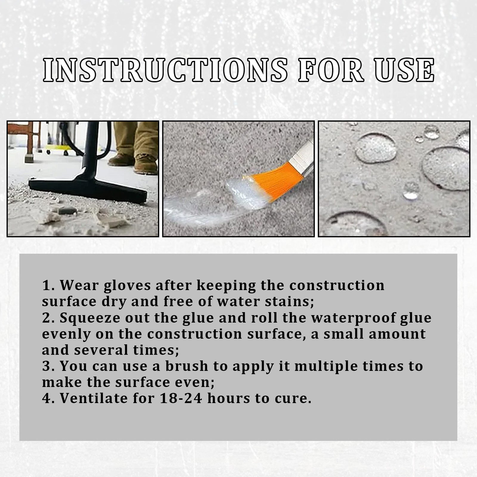 Roller Waterproof Glue, Home Waterproof Repair With Roller Brush Wear-Resistant Exterior Waterproof Paint